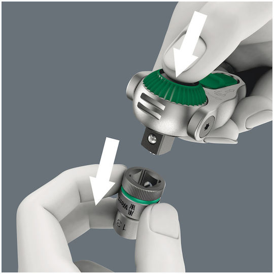 Wera 8000 A Adjustable Ratchet 1/4" 15.2cm with 72 Blades