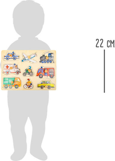 Wooden Kids Peg Puzzle Vehicles 9pcs Small Foot
