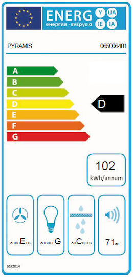 Pyramis Essential Slim Turbo Συρόμενος Απορροφητήρας 60cm Inox