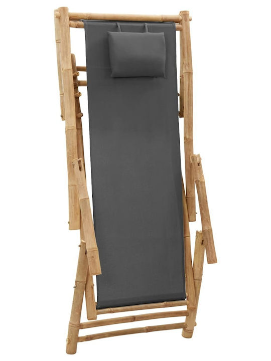 Сезлонг Бамбук с Подлакътници Dark Grey 60x106x90см