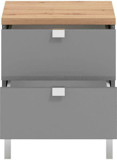 Комод Marbella Дървен Artisan Oak / Grey Graphite 43.5x40x51см