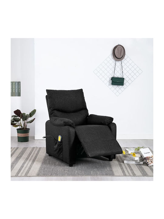 Πολυθρόνα Relax Massage με Υποπόδιο Μαύρη 71x92x96.5cm