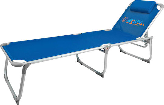 Escape Foldable Aluminum Beach Sunbed Blue with Pillow 200x61x38cm