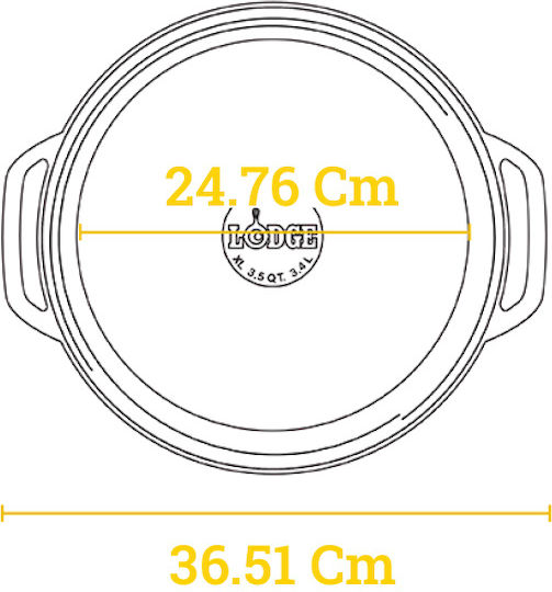 Lodge Shallow Pot made of Cast Iron 3.4lt / 36.5cm Oyster