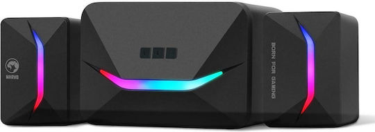 Marvo SG-235 Computerlautsprecher 2.1 mit RGB-Beleuchtung und Leistung 5W in Schwarz Farbe