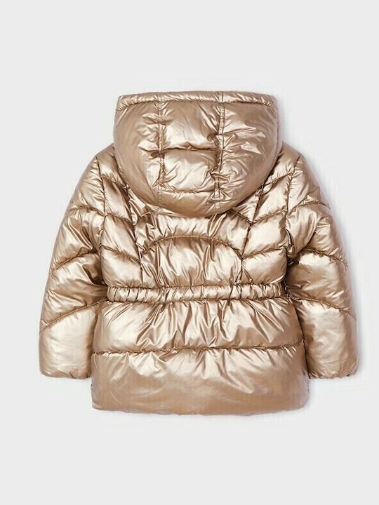 Kids' Quilted Jacket Short with Hood Gold Ecofriends