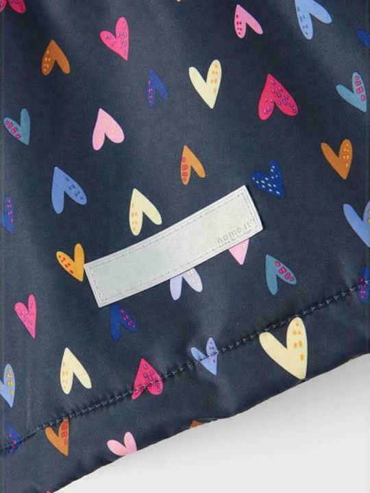 Wasserdicht Kinder Freizeitjacke Lang mit Kapuze Marineblau