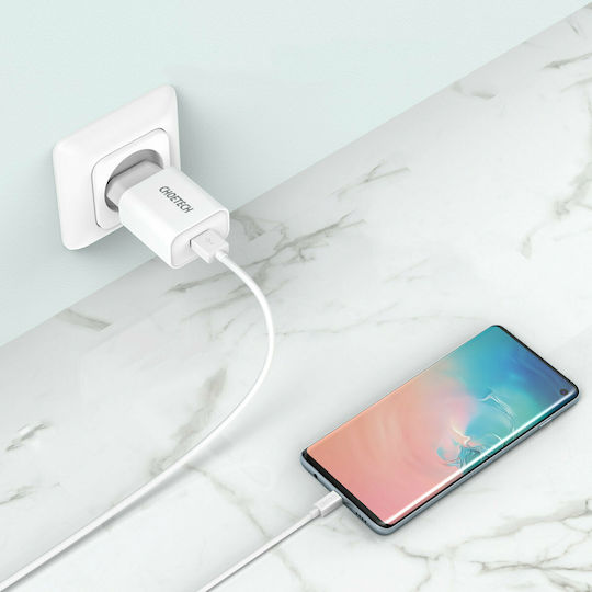Choetech Încărcător cu Port USB-A și Cablu USB-C Quick Charge 3.0 Albς (Q5003)