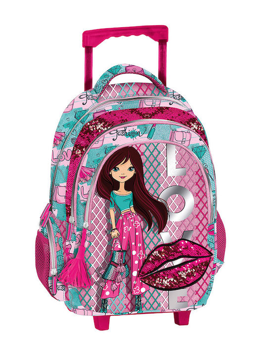 Graffiti School Bag Trolley Elementary, Elementary Multicolour with Water Bottle Holder 30Liters