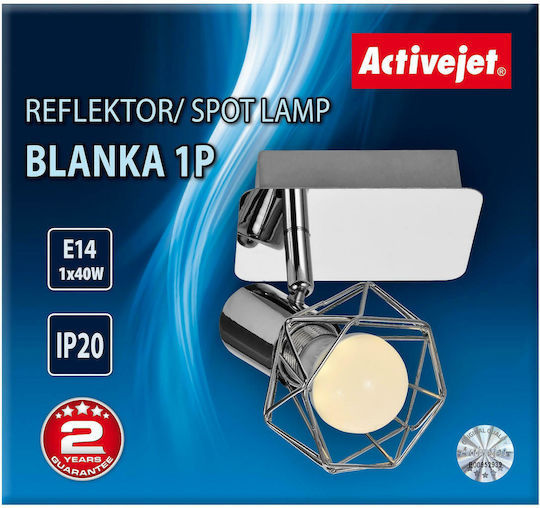 Active Jet Μονό Σποτ με Ντουί E14 σε Ασημί Χρώμα