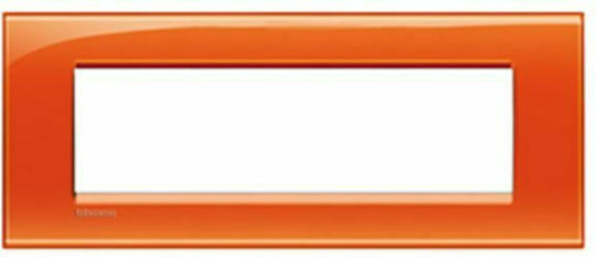 Legrand Bticino Living Light Switch Frame Horizontal Installation 7 Positions in Orange Color LNA4807OD