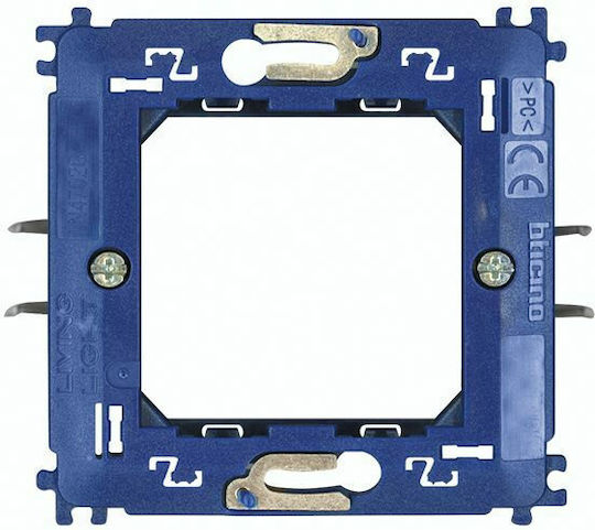 Legrand Bticino Living Light Βάση Στήριξης Διακόπτη 2 Στοιχείων με Νύχια σε Μπλε Χρώμα LN4702G