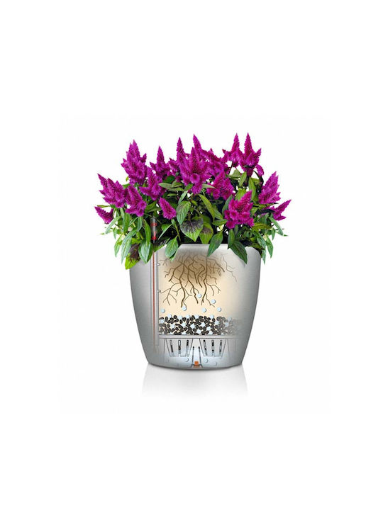 Lechuza Classico Self-watering Pot Plastic Sand Brown 21.5x21.5x20cm.