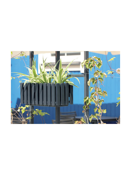 Prosperplast Planter Boardee Fence W Self-watering Planter Box Plastic Gray 38x18x16.2cm.
