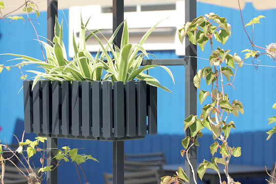 Prosperplast Planter Boardee Fence W Self-watering Planter Box Plastic Gray 38x18x16.2cm.