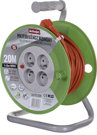 Active Jet Extension Reel Cord 3 x 1mm²/20m Orange