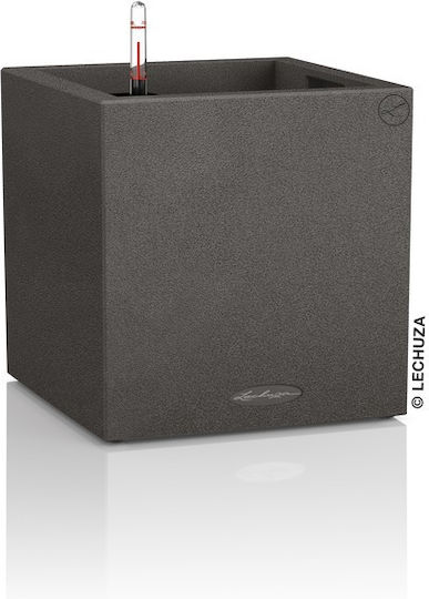Lechuza Canto Stone Low Самополивен Саксия Пластмаса Graphite Black 29.5x29.5x30см.
