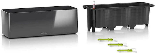 Lechuza Cube Glossy Triple Самополивен Кутия за саксии Пластмаса Черен 14x40x13.5см.