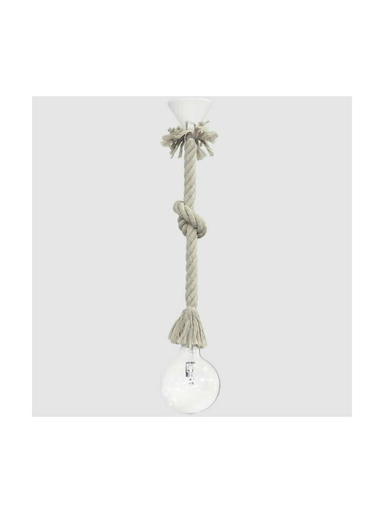 Heronia Pendant Light White with Rope for Socket E27