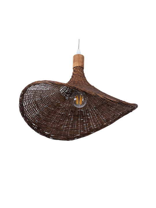 GloboStar Cuba Pendant Light Brown Grid with Socket E27 43x30cm
