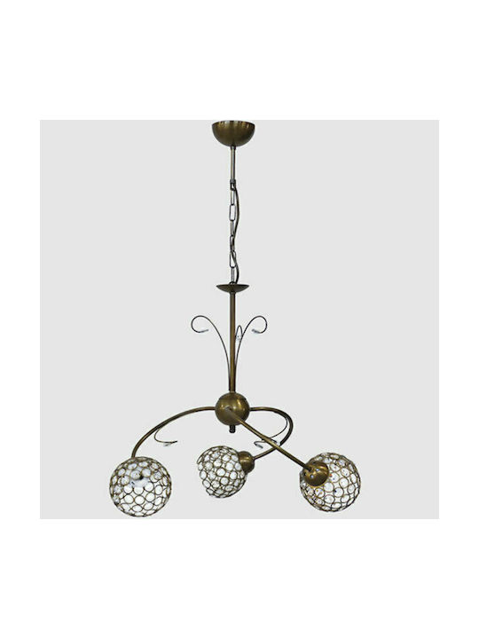 Heronia Chris Adjustable Pendant Light Bronze with Crystals for Socket E27 60x90x90cm