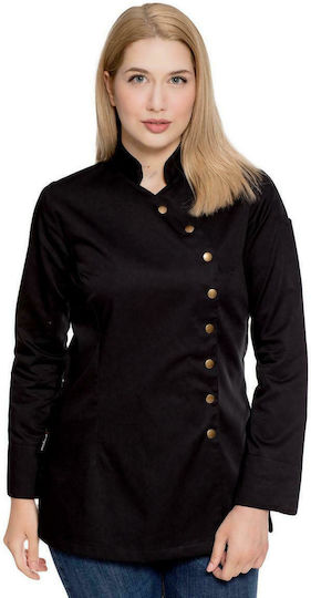 Galianni Coat Chef Female Black with Long Sleeve Galianni Margarita