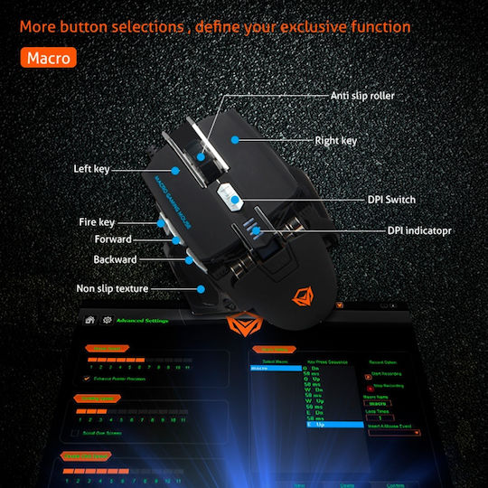 Meetion M975 Gaming Ποντίκι Μαύρο