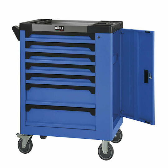 Bulle Wheeled Metallic Tool Carrier with 7 Drawers and Cabinet W75.6xD46xH97.5cm