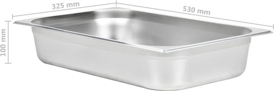 vidaXL Stainless Steel Gastronorm GN1/1 H100mm 4pcs