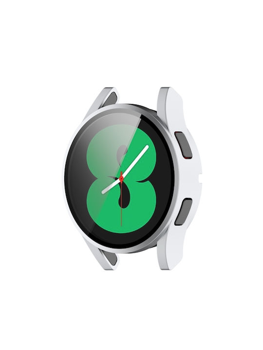 Samsung Plastic Case with Glass in Silver color for Galaxy Watch 4 40mm