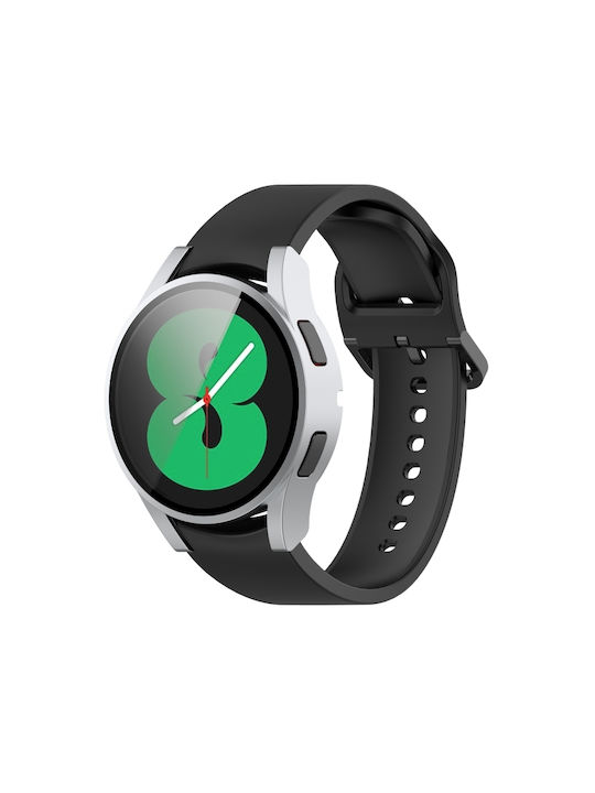 Samsung Plastic Case with Glass in Silver color for Galaxy Watch 4 40mm