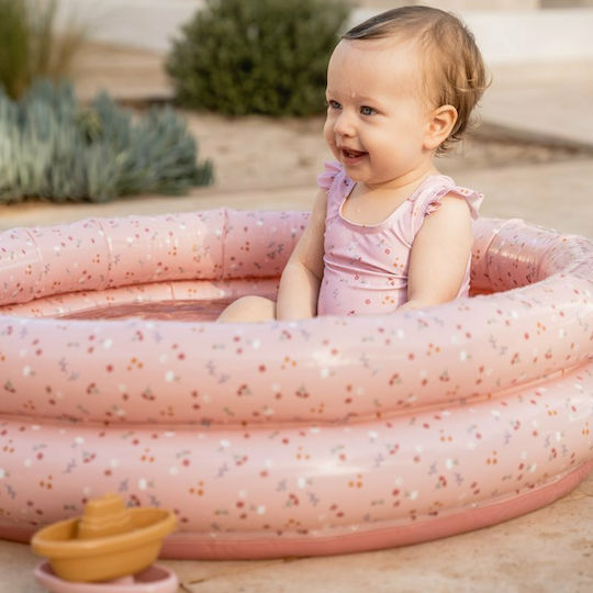 Little Dutch Flowers & Butterflies Piscină Rotundă Pentru Copii Gonflabilă Din PVC Roz
