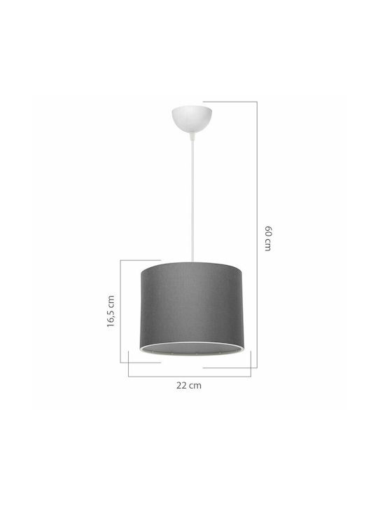 Pakketo PWL-1115 Pendant Light Gray with Socket E27 22x22x60cm