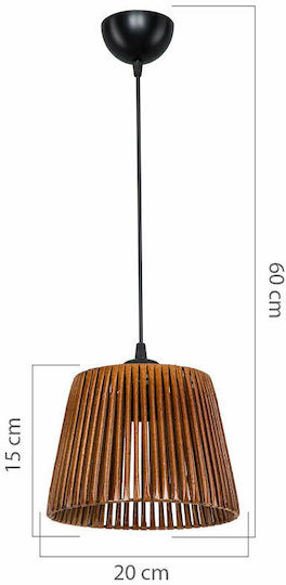 Pakketo PWL-1116 Висящо Осветително Тяло Кафяв с Цокъл E27 20x20x60см.