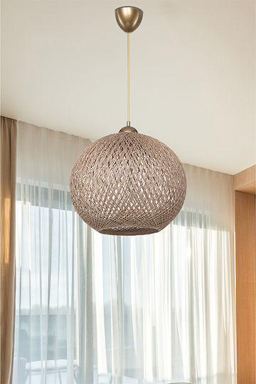Pakketo PWL-1112 Pendant Light Brown Boho with Rope for Socket E27 38x38x38cm