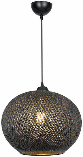 Pakketo PWL-1112 Pendant Light Black Boho with Rope for Socket E27 38x38x75cm