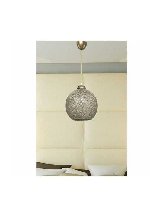 Pakketo PWL-1113 Pendant Light Brown Boho with Rope for Socket E27 26x26x72cm