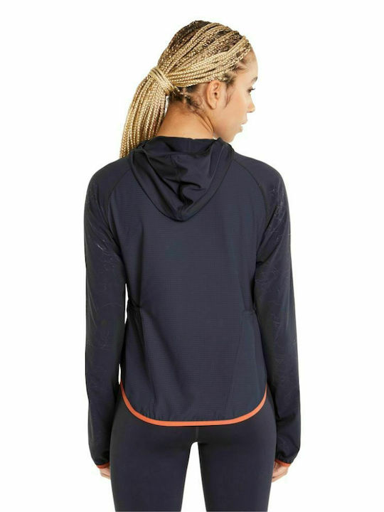 Puma Women's Running Short Sports Jacket for Winter Navy Blue