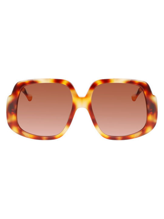 Longchamp Women's Sunglasses with Brown Tartaruga Acetate Frame and Orange Gradient Lenses LO709S 217