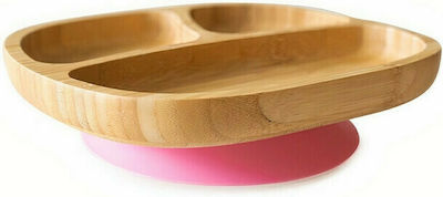 Eco Rascals Baby Food Plate made of Bamboo Pink