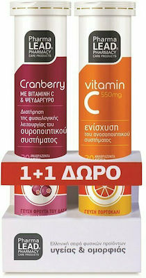 Pharmalead Cranberry με Βιταμίνη C & Ψευδάργυρο Φρούτα του Δάσους & Βιταμίνη C 1000mg Πορτοκάλι