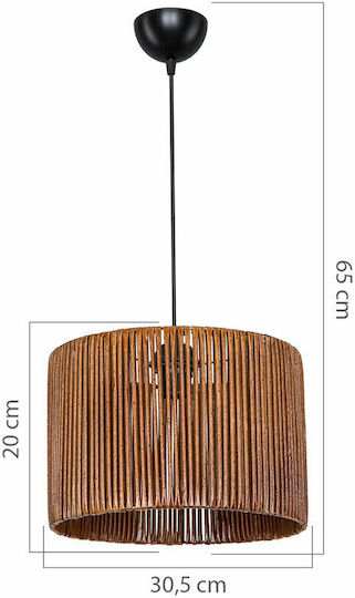 Pakketo PWL-1117 Hanging Light Brown with E27 Socket 30.5x20x20cm