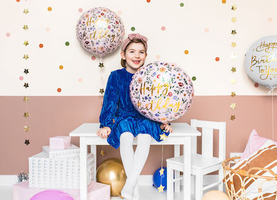 Foil balloon Happy Birthday Pink, 45cm