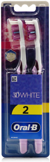 Oral-B 3D White 35 1+1 Manual Toothbrush Medium Purple 2pcs