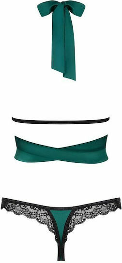 Obsessive Sexy Σετ Εσωρούχων με Δαντέλα Green 2τμχ