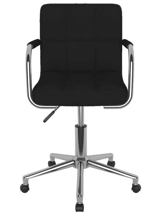 Swivel Visitor Chair with Arms & Wheels Μαύρο 48x47x74.5cm