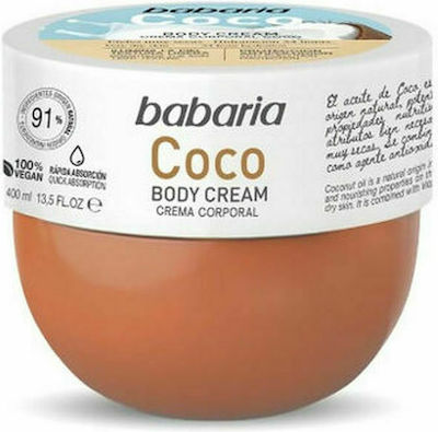 Babaria Coconut Feuchtigkeitsspendende Creme Körper mit Duft Kokosnuss 400ml