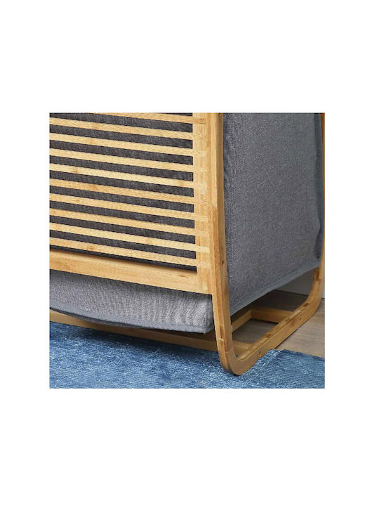 Bakaji 8054143013160 Καλάθι Απλύτων Bamboo με Καπάκι 40x35x71cm Καφέ