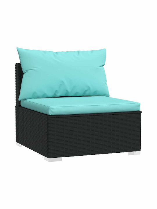 Zweisitziges Sofa Außenbereich Rattan mit Kissen 70x70x60.5cm