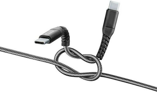 Cellular Line Cablu USB 2.0 Braided USB-C Masculin - USB-C Negru 1.2m TETRACABC2C1MK